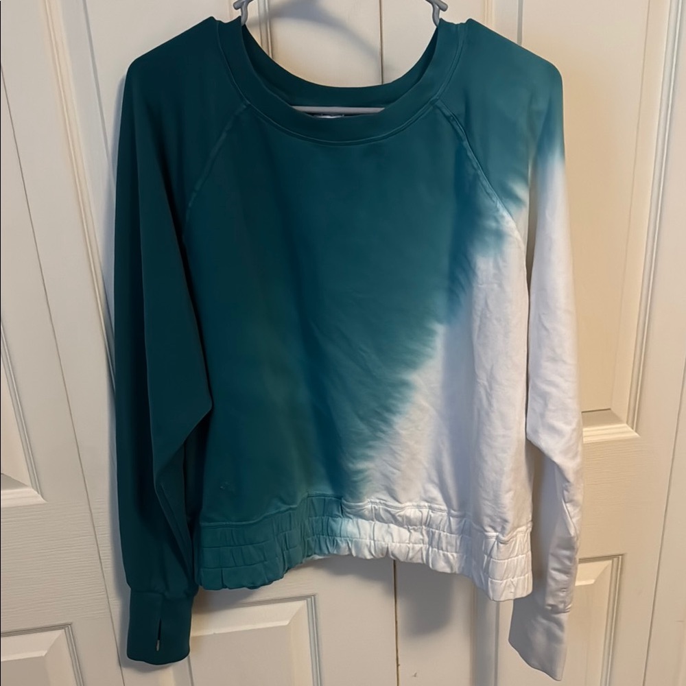 Teal and White Ombre Sweatshirt